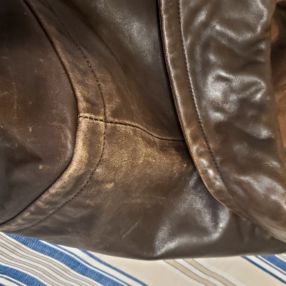 Coach dark chocolate brown leather coat. - Picture 11 of 11